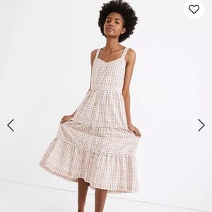 Madewell gingham tiered dress 14